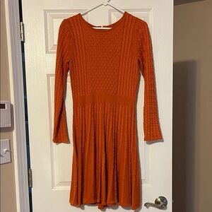Calvin Klein Orange Long Sleeve Dress